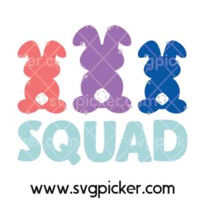 Bunny Squad Easter Bunny SVG Cricut Files